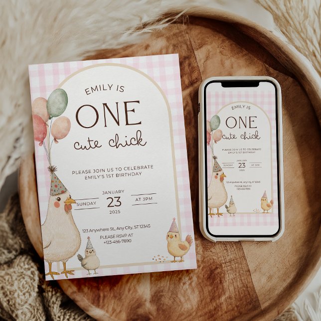 One Cute Chick Birthday This Chick is One Invitation (Creator Uploaded)
