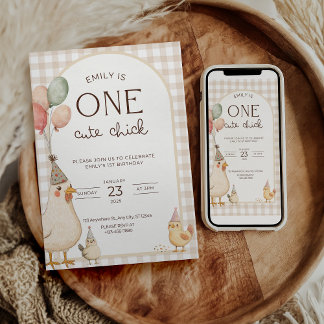 One Cute Chick Birthday This Chick is One Invitation