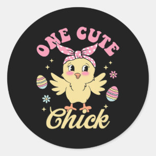 One Cute Chick Happy Easter Toddler Boys Girls Kid Classic Round Sticker