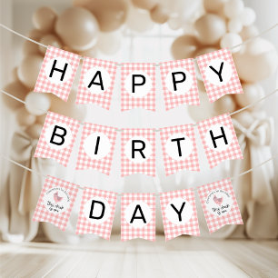 One Cute Chick Peach Birthday Banner
