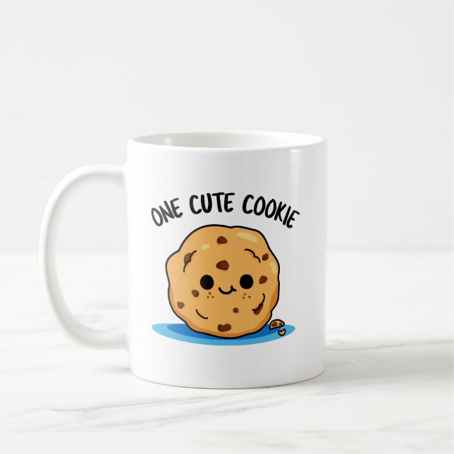One Cute Cookie Funny Food Pun  Coffee Mug (Left)