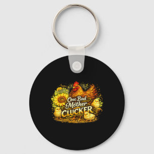 One D Mother Clucker Funny Chicken Farm Humour Gra Key Ring