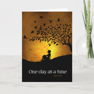 One Day at a Time (12 Step Recovery Female) Card