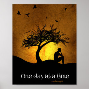 One Day at a Time (12 Step Recovery Male) Poster