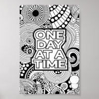 One Day at a Time Abstract Pattern Adult Colouring