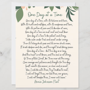 One Day At A Time Annie Johnson Flint Paper Sheet
