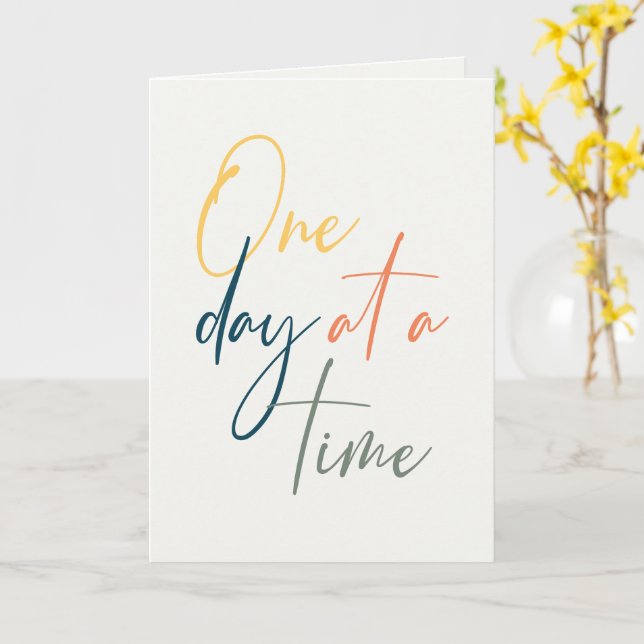 One Day at a Time Anniversary Congratulations Card (Yellow Flower)
