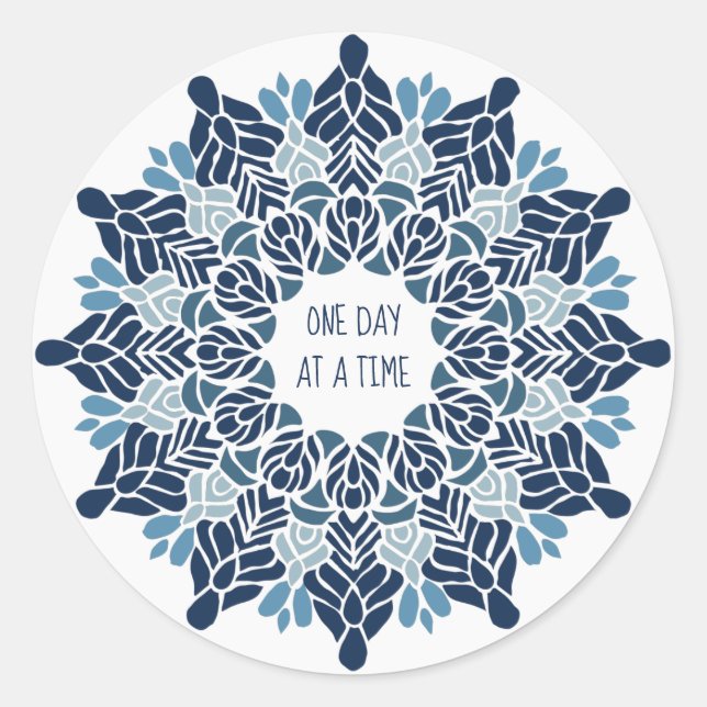 One Day at a Time Classic Round Sticker (Front)