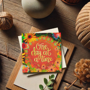 One Day at a Time Encouragement Pretty Floral