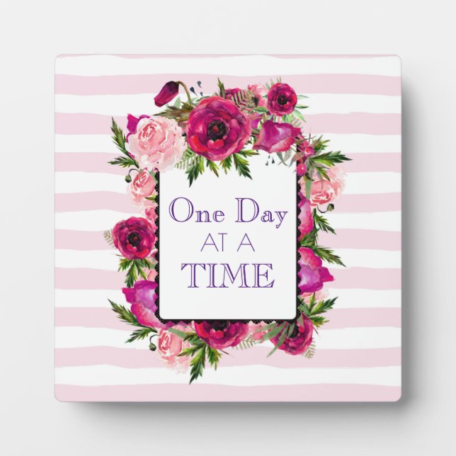 One Day at a Time Floral Frame Quote (Front)