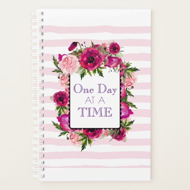 One Day at a Time Floral Frame Quote Planner (Front)