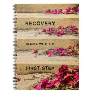 One Day at a Time (Flowers on Steps / Recovery) Notebook