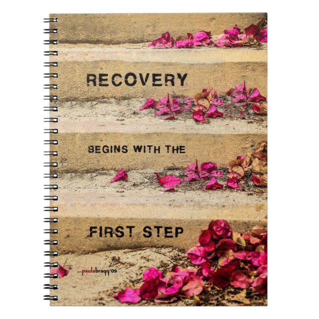 One Day at a Time (Flowers on Steps / Recovery) Notebook (Front)