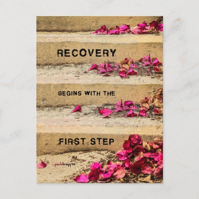 One Day at a Time (Flowers on Steps / Recovery) Postcard (Front)