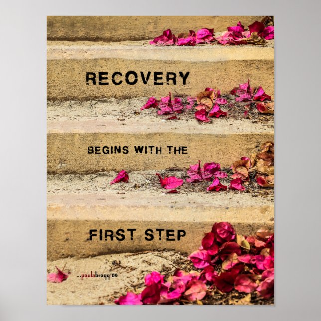 One Day at a Time (Flowers on Steps / Recovery) Poster (Front)