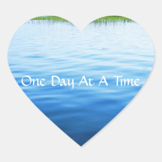 One Day At A Time Heart Sticker