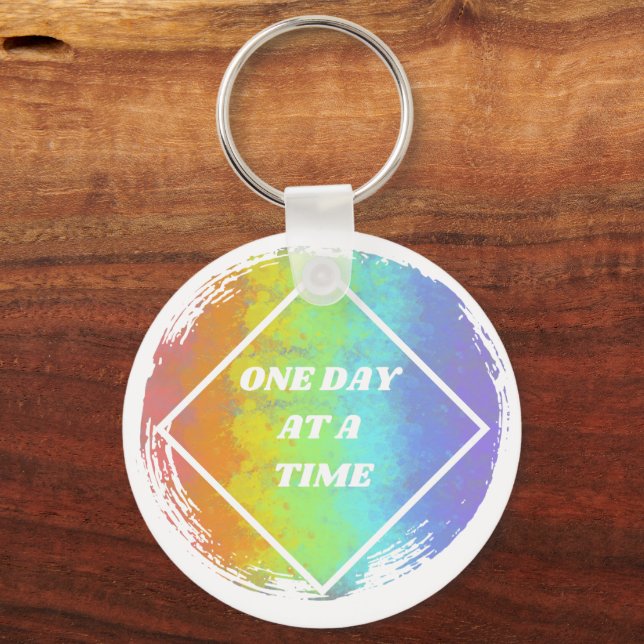 One Day At A Time - NA, Narcotics Anonymous Key Ring (Front)