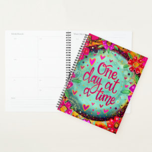 One Day at a Time Pretty Floral Inspirational Planner