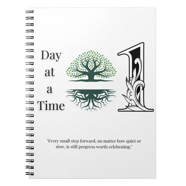 One Day at a Time Spiral Notebook – Mental Wellnes (Front)
