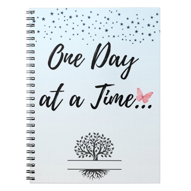 One Day at a Time Spiral Notebook – Mental Wellnes (Front)