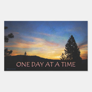 One Day at a Time Sunrise Rectangular Sticker