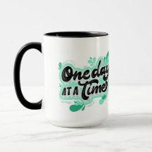 One Day At A Time Teal Splash 15oz Mug