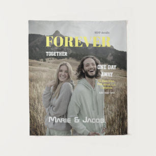 one day away dinner couple magazine photo yellow w tapestry
