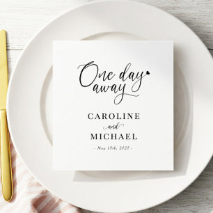 One Day Away Rehearsal Dinner Elegant Modern Napkin