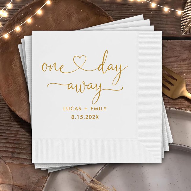 One Day Away Wedding Rehearsal Dinner Napkins (Creator Uploaded)