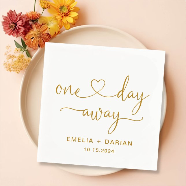 One Day Away Wedding Rehearsal Dinner Napkins (Creator Uploaded)