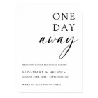 One Day Away Wedding Rehearsal Dinner Welcome Post