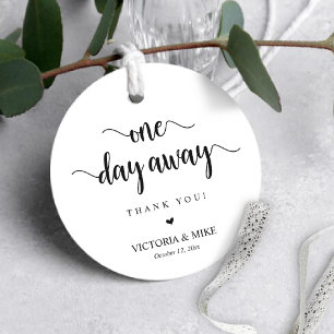 One day away, Wedding Thank you Gifts, Favour Fav Tags