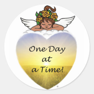 One Day Ethnic Angel Classic Round Sticker