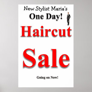 One Day Haircut Sale Beauty Salon Poster