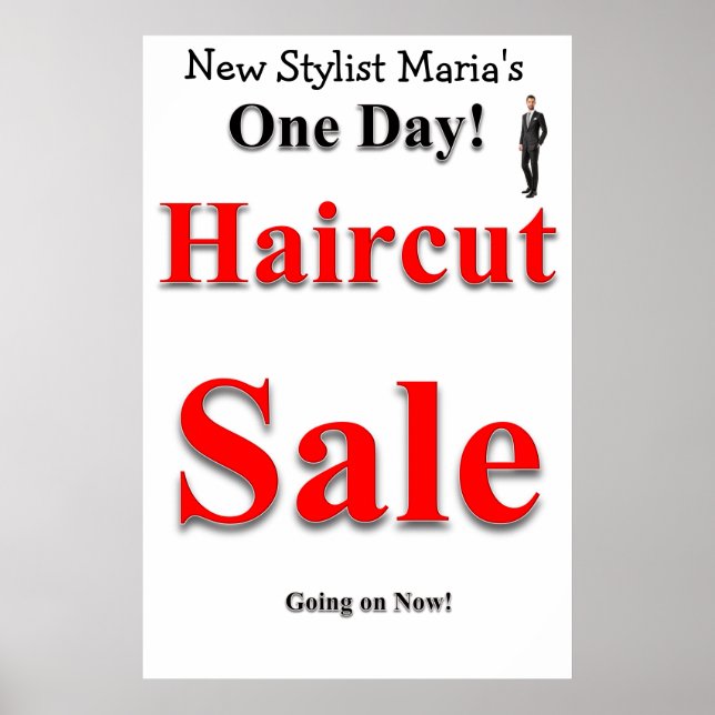 One Day Haircut Sale Beauty Salon Poster (Front)