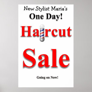One Day Haircut Sale Beauty Salon Poster