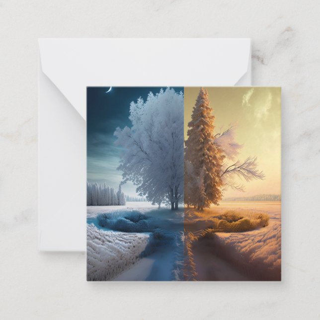One day in winter card (Front)