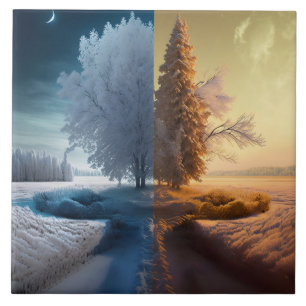 One day in winter ceramic tile