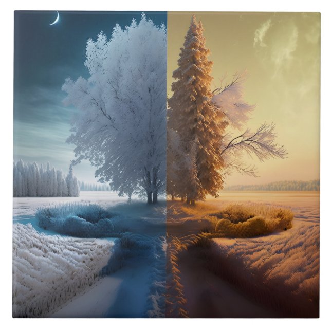 One day in winter ceramic tile (Front)