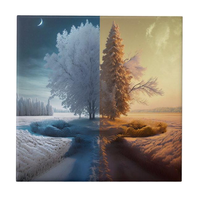 One day in winter ceramic tile (Front)