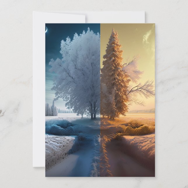 One day in winter holiday card (Front)