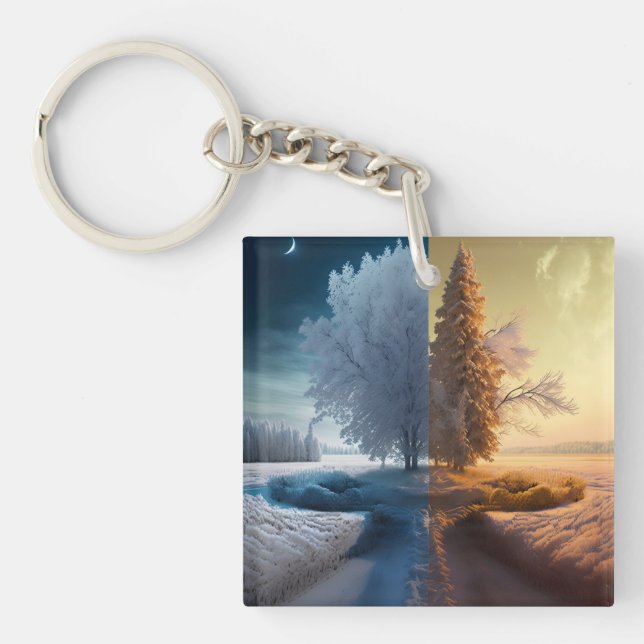 One day in winter key ring (Front)