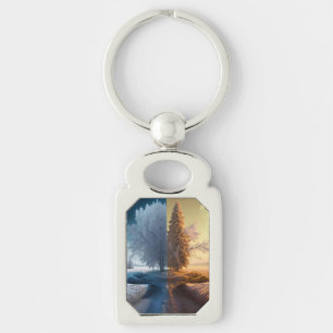 One day in winter key ring