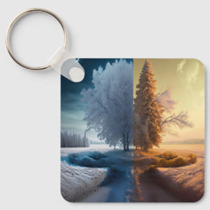 One day in winter key ring