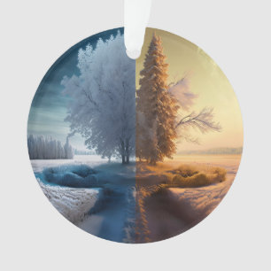 One day in winter ornament