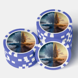 One day in winter poker chips