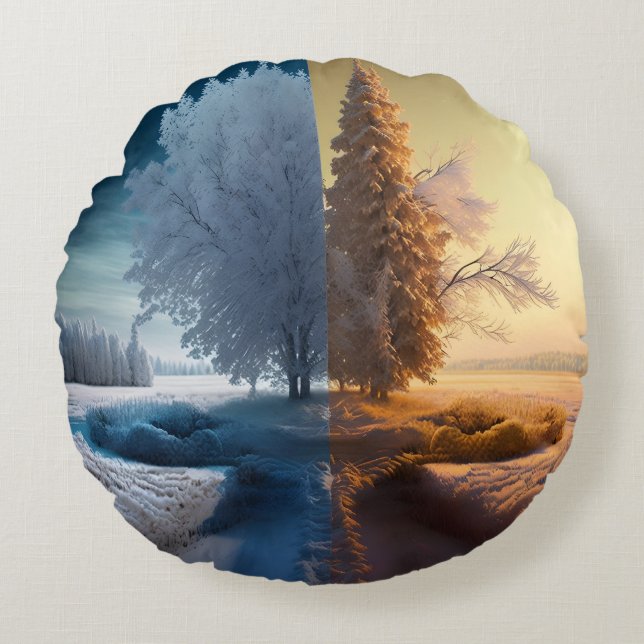 One day in winter round cushion (Front)