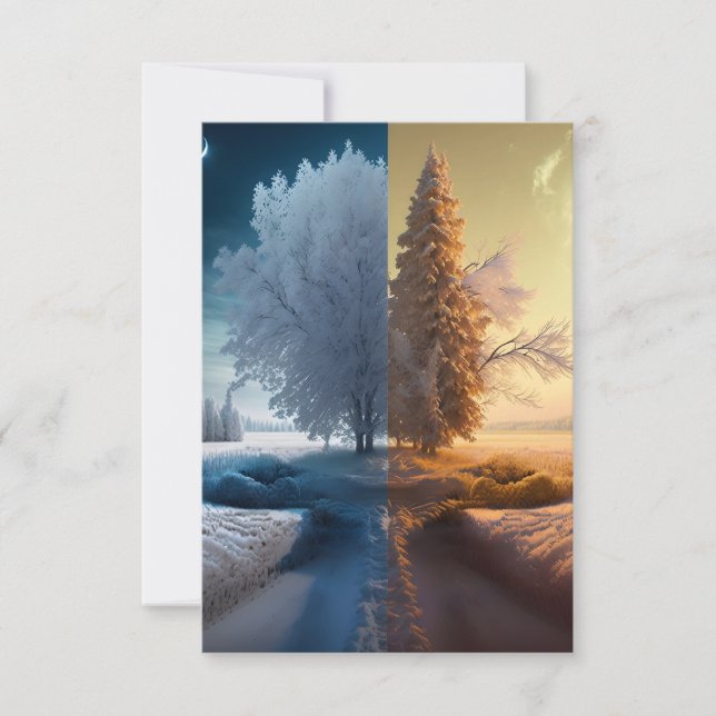 One day in winter RSVP card (Front)