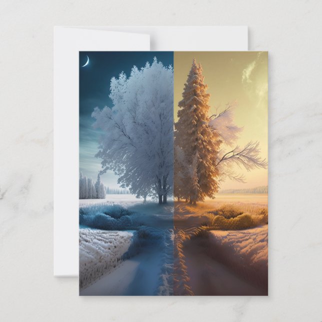 One day in winter RSVP card (Front)