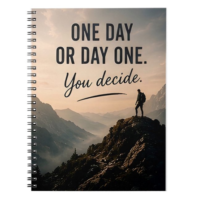 🔥 One Day Or Day One You Decide Motivation 💪 Notebook (Front)